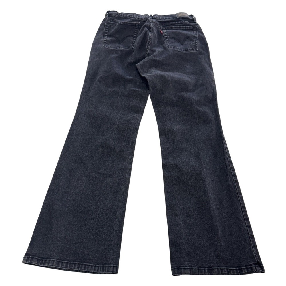 Levis 512 Jeans Womens 14 Medium Black Denim Perfectly Slimming Bootcut Stretch‎ - Picture 2 of 8